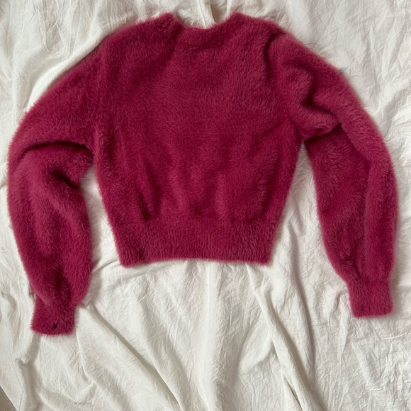 Sunday Best (by Aritzia) brand pink fuzzy sweater - Picture 3 of 5